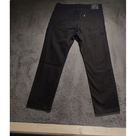 Levis Jeans Mens 36x29 Black 505 Regular Straight American Dark Wash Denim - Picture 2 of 8